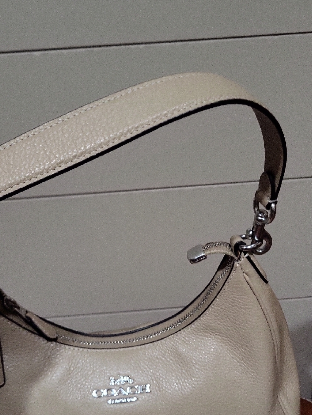 Coach Pebbled Leather Shoulder Bag in Tan - Picture 5 of 10